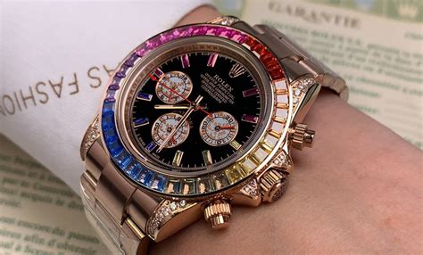 rolex daytona cosmograph rainbow crystals bezel|rolex daytona rainbow 2022.